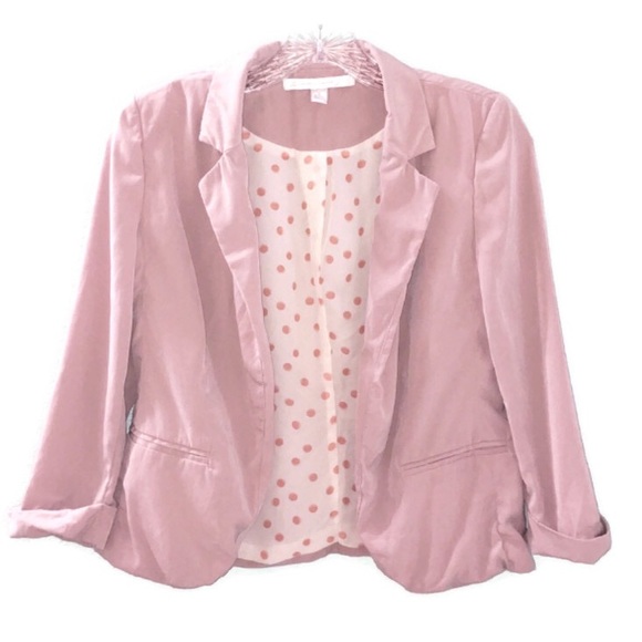 🍀3/$40 Lauren Conrad Blush Pink Crop Blazer - Picture 2 of 8